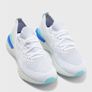 Nike Epic React Flyknit 2 White Light Aqua